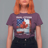 Funny Canadian American T Shirt For Women Dual Citizen Liberty Or Death A Mari Usque Ad Mare - Wonder Print Shop