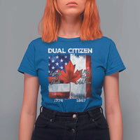 Funny Canadian American T Shirt For Women Dual Citizen Liberty Or Death A Mari Usque Ad Mare - Wonder Print Shop
