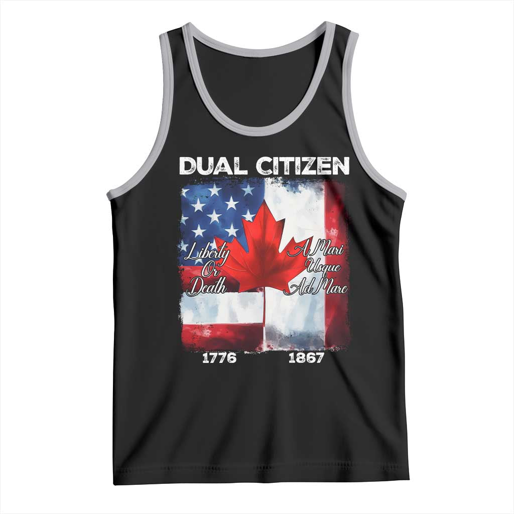 Funny Canadian American Tank Top Dual Citizen Liberty Or Death A Mari Usque Ad Mare - Wonder Print Shop