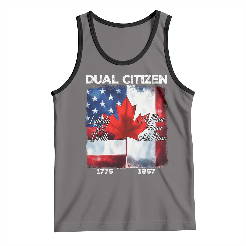 Funny Canadian American Tank Top Dual Citizen Liberty Or Death A Mari Usque Ad Mare - Wonder Print Shop