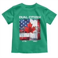 Funny Canadian American Toddler T Shirt Dual Citizen Liberty Or Death A Mari Usque Ad Mare - Wonder Print Shop