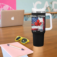 Funny Canadian American Tumbler With Handle Dual Citizen Liberty Or Death A Mari Usque Ad Mare - Wonder Print Shop