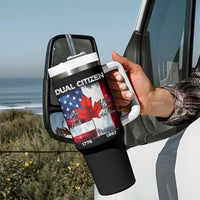 Funny Canadian American Tumbler With Handle Dual Citizen Liberty Or Death A Mari Usque Ad Mare - Wonder Print Shop