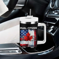 Funny Canadian American Tumbler With Handle Dual Citizen Liberty Or Death A Mari Usque Ad Mare - Wonder Print Shop