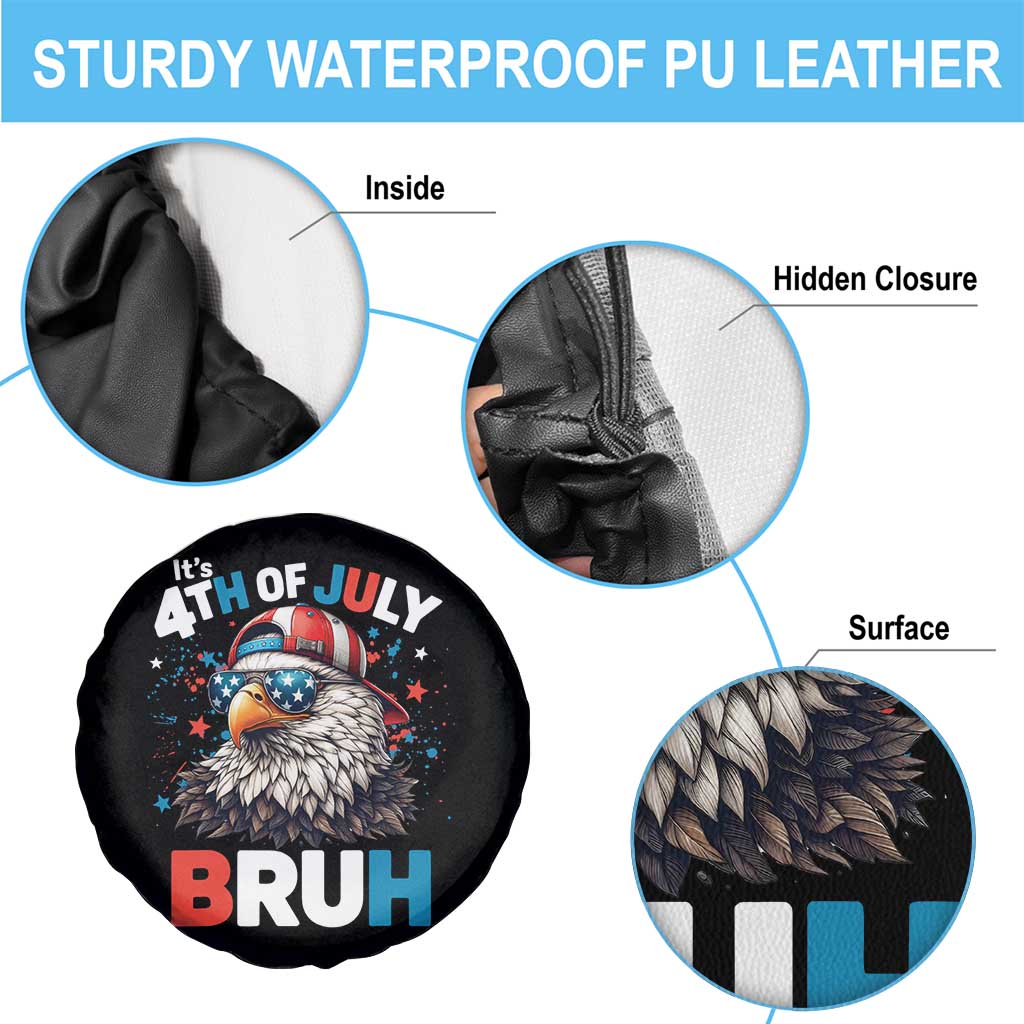 Funny Eagle It's 4th Of July Bruh Spare Tire Cover Patriotic Bald Eagle American Flag - Wonder Print Shop