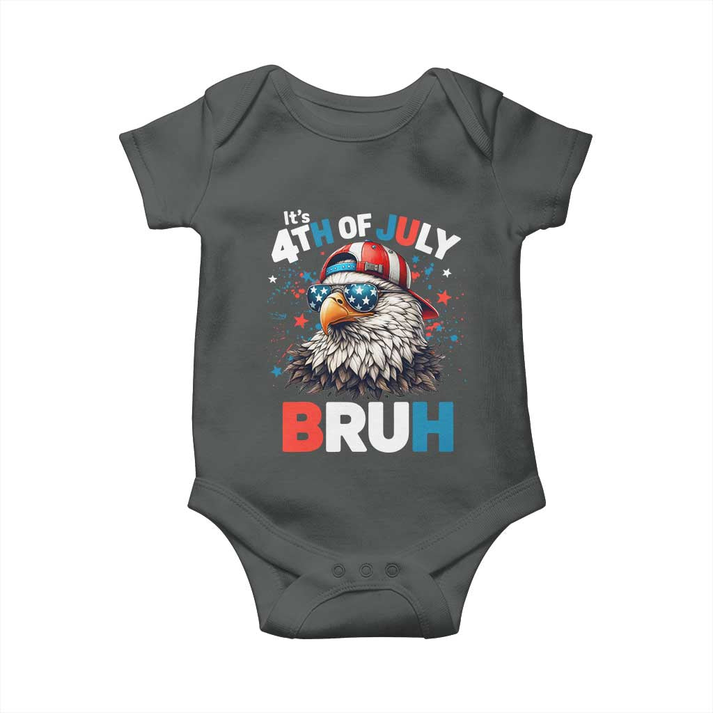 Funny Eagle It's 4th Of July Bruh Baby Onesie Patriotic Bald Eagle American Flag - Wonder Print Shop