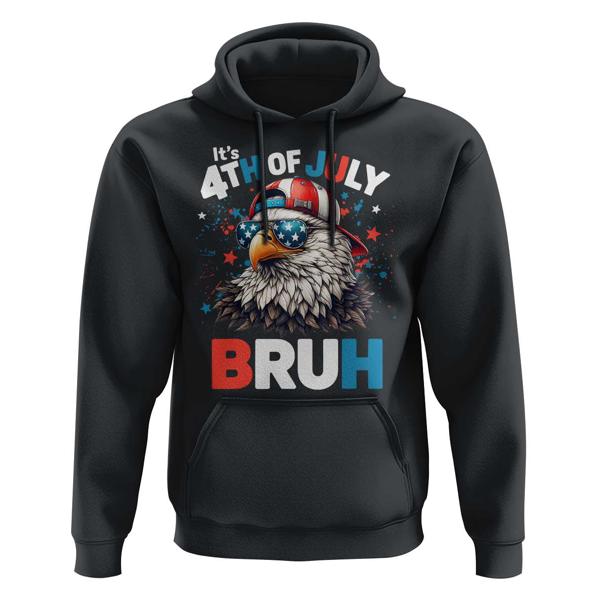 Funny Eagle It's 4th Of July Bruh Hoodie Patriotic Bald Eagle American Flag - Wonder Print Shop