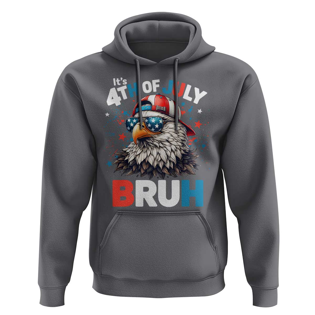 Funny Eagle It's 4th Of July Bruh Hoodie Patriotic Bald Eagle American Flag - Wonder Print Shop