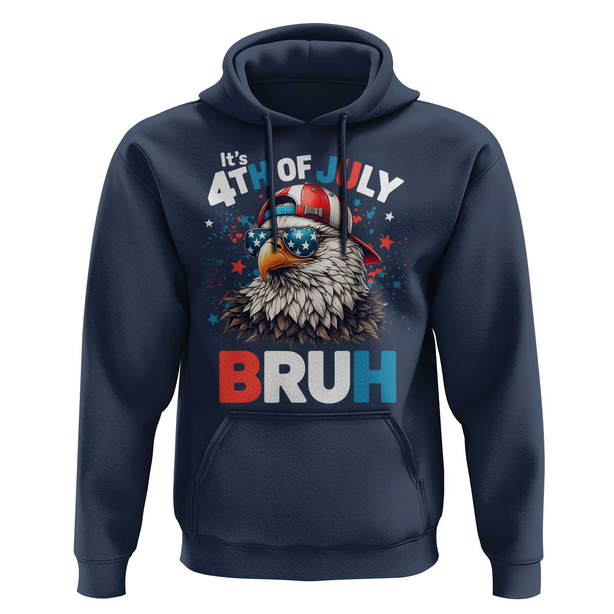 Funny Eagle It's 4th Of July Bruh Hoodie Patriotic Bald Eagle American Flag - Wonder Print Shop