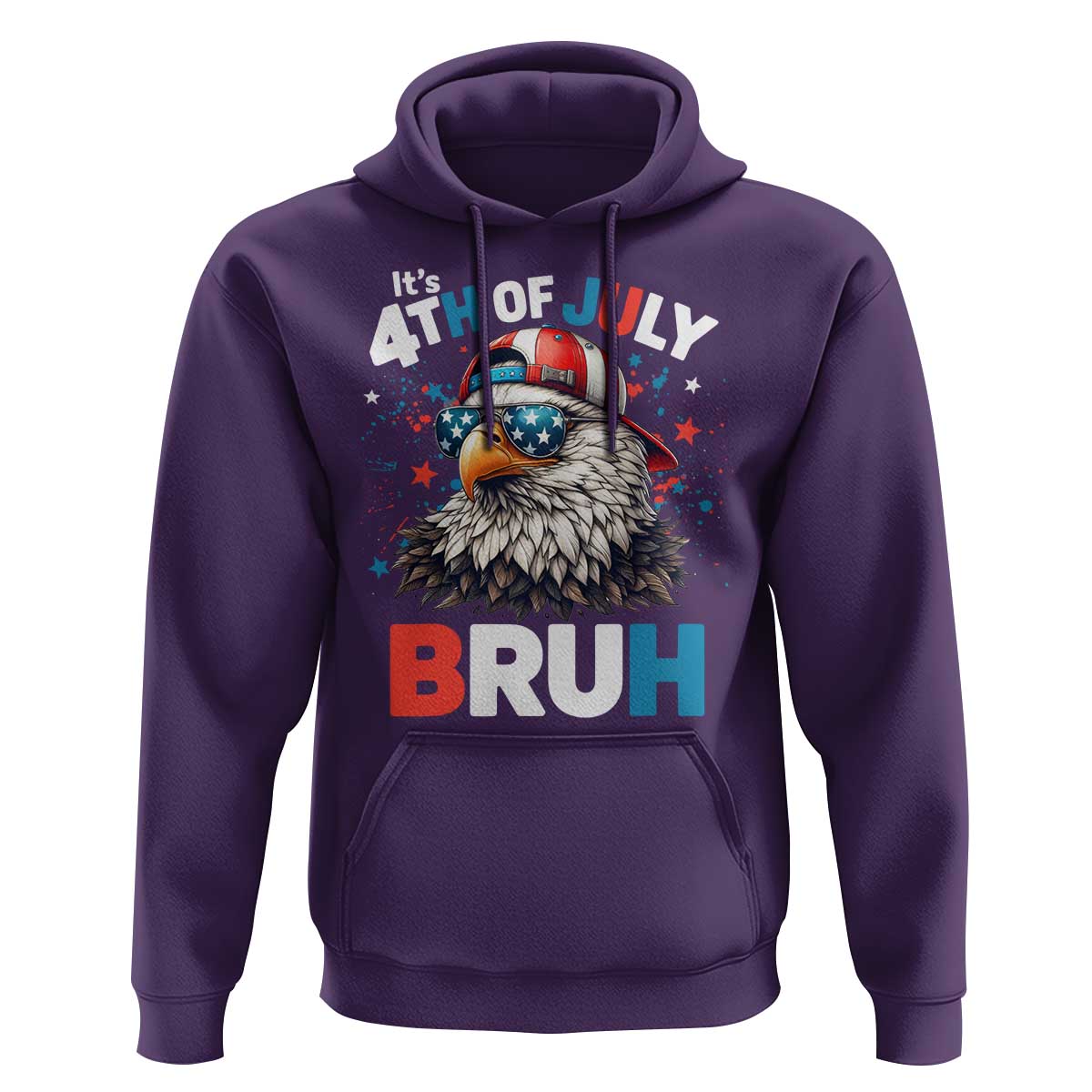 Funny Eagle It's 4th Of July Bruh Hoodie Patriotic Bald Eagle American Flag - Wonder Print Shop