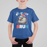 Funny Eagle It's 4th Of July Bruh T Shirt For Kid Patriotic Bald Eagle American Flag - Wonder Print Shop