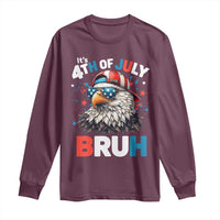 Funny Eagle It's 4th Of July Bruh Long Sleeve Shirt Patriotic Bald Eagle American Flag - Wonder Print Shop