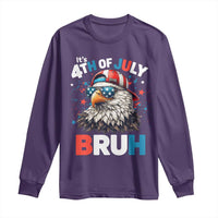 Funny Eagle It's 4th Of July Bruh Long Sleeve Shirt Patriotic Bald Eagle American Flag - Wonder Print Shop