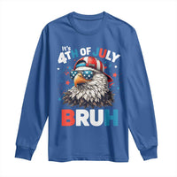 Funny Eagle It's 4th Of July Bruh Long Sleeve Shirt Patriotic Bald Eagle American Flag - Wonder Print Shop