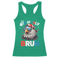 Funny Eagle It's 4th Of July Bruh Racerback Tank Top Patriotic Bald Eagle American Flag - Wonder Print Shop