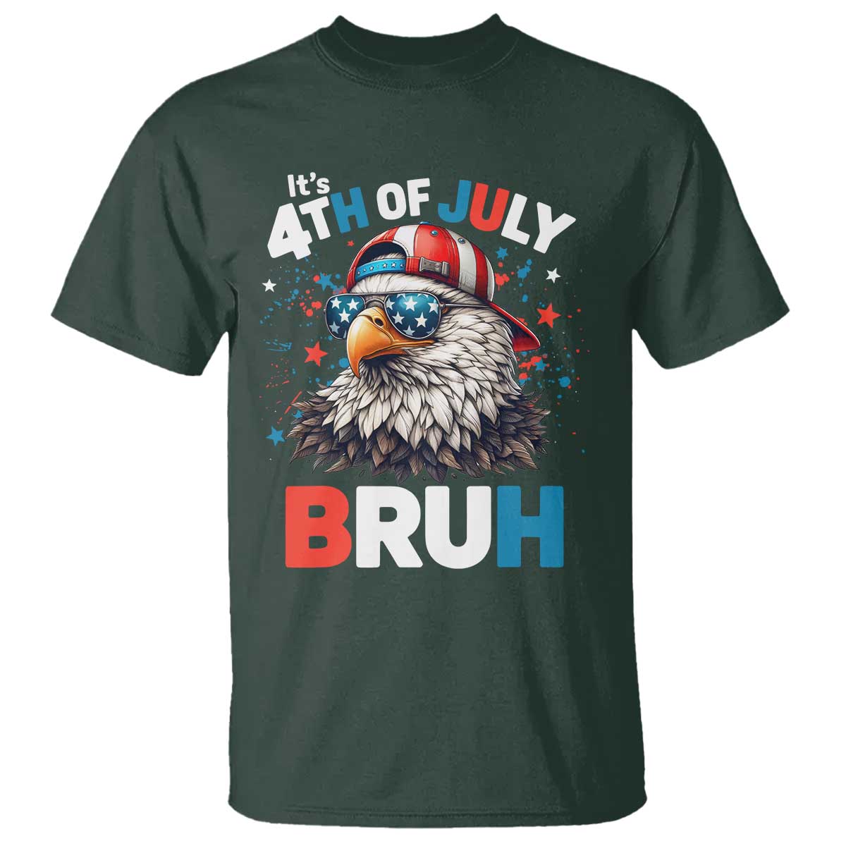 Funny Eagle It's 4th Of July Bruh T Shirt Patriotic Bald Eagle American Flag - Wonder Print Shop