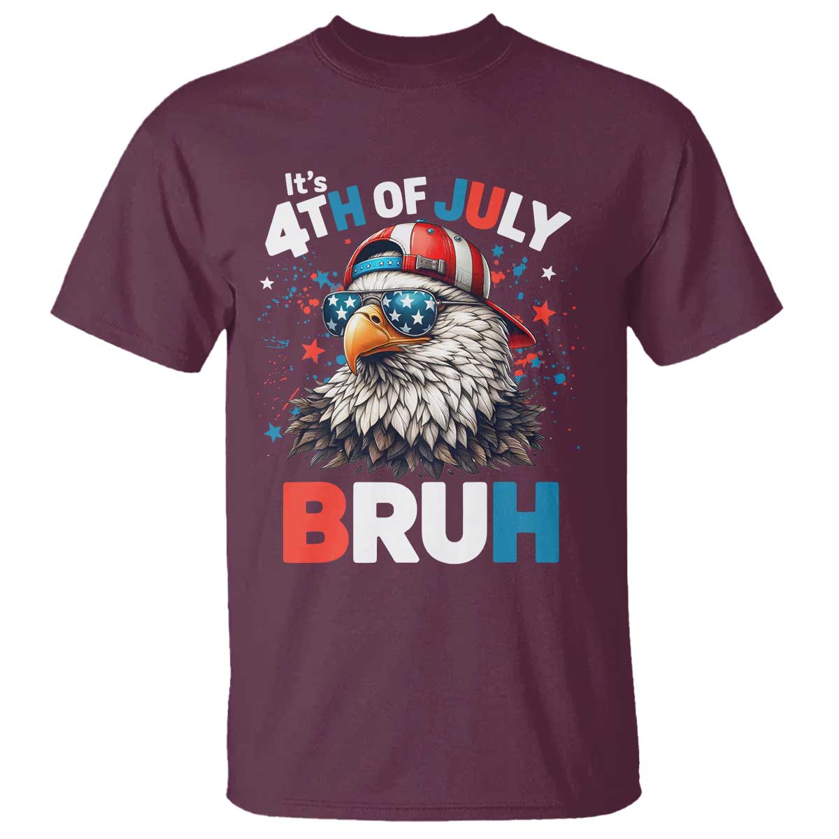 Funny Eagle It's 4th Of July Bruh T Shirt Patriotic Bald Eagle American Flag - Wonder Print Shop