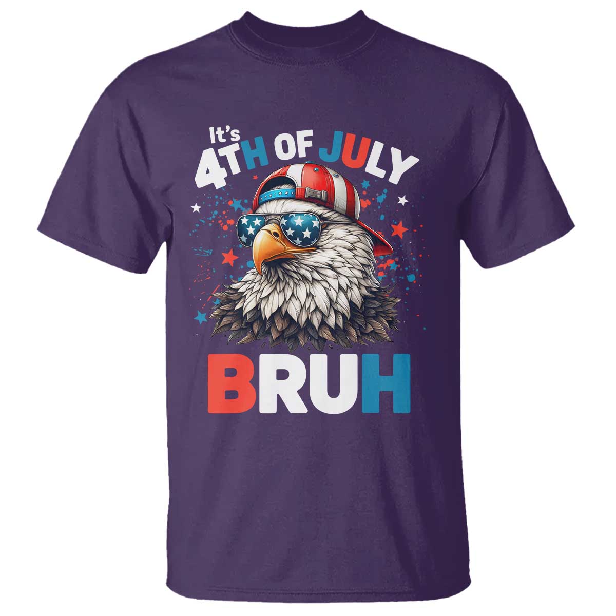 Funny Eagle It's 4th Of July Bruh T Shirt Patriotic Bald Eagle American Flag - Wonder Print Shop