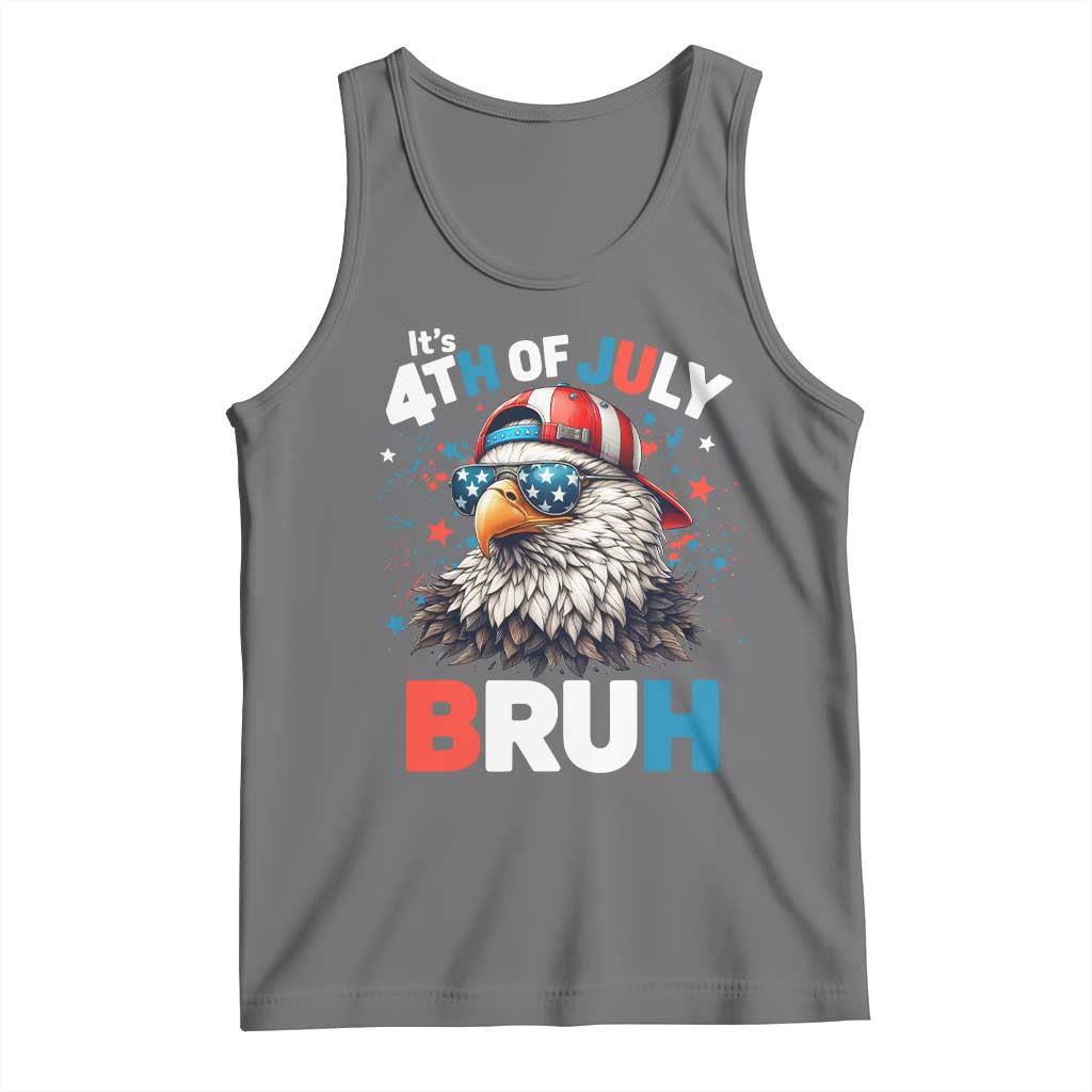 Funny Eagle It's 4th Of July Bruh Tank Top Patriotic Bald Eagle American Flag - Wonder Print Shop