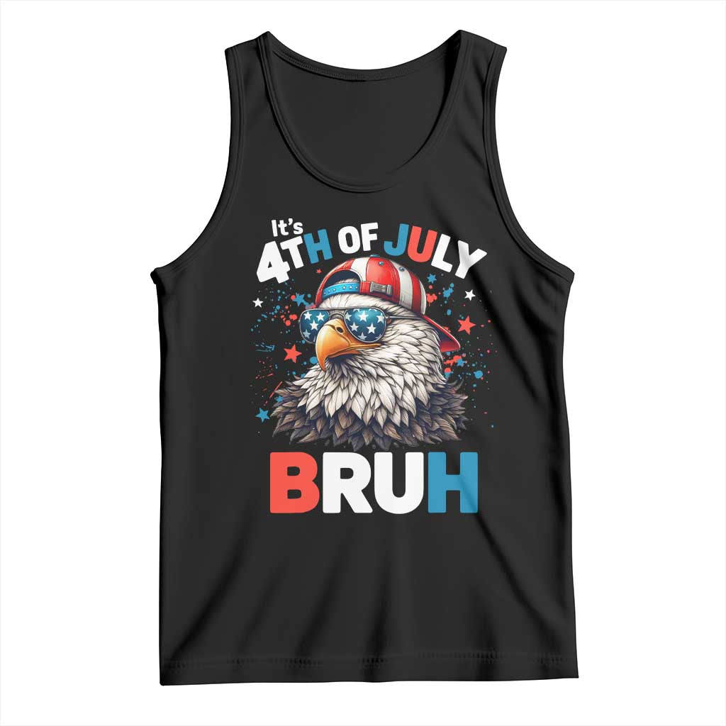 Funny Eagle It's 4th Of July Bruh Tank Top Patriotic Bald Eagle American Flag - Wonder Print Shop