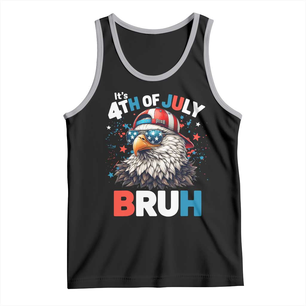 Funny Eagle It's 4th Of July Bruh Tank Top Patriotic Bald Eagle American Flag - Wonder Print Shop