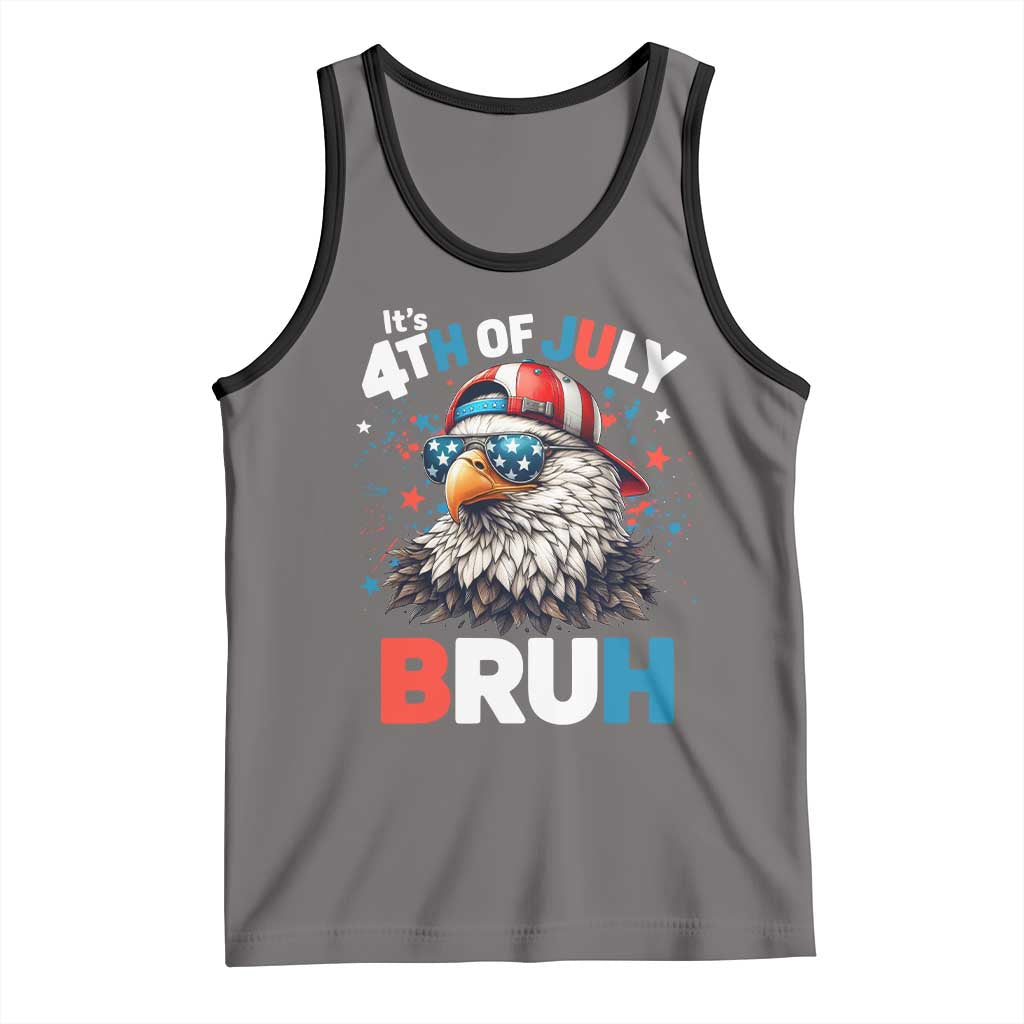 Funny Eagle It's 4th Of July Bruh Tank Top Patriotic Bald Eagle American Flag - Wonder Print Shop