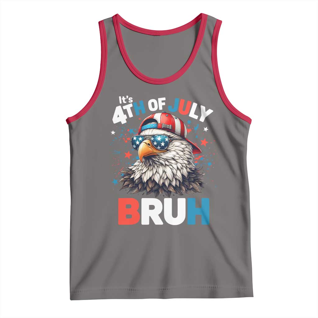 Funny Eagle It's 4th Of July Bruh Tank Top Patriotic Bald Eagle American Flag - Wonder Print Shop