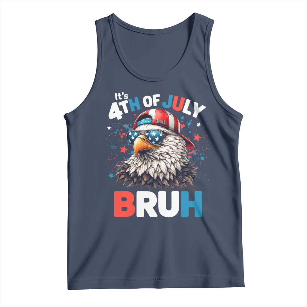 Funny Eagle It's 4th Of July Bruh Tank Top Patriotic Bald Eagle American Flag - Wonder Print Shop