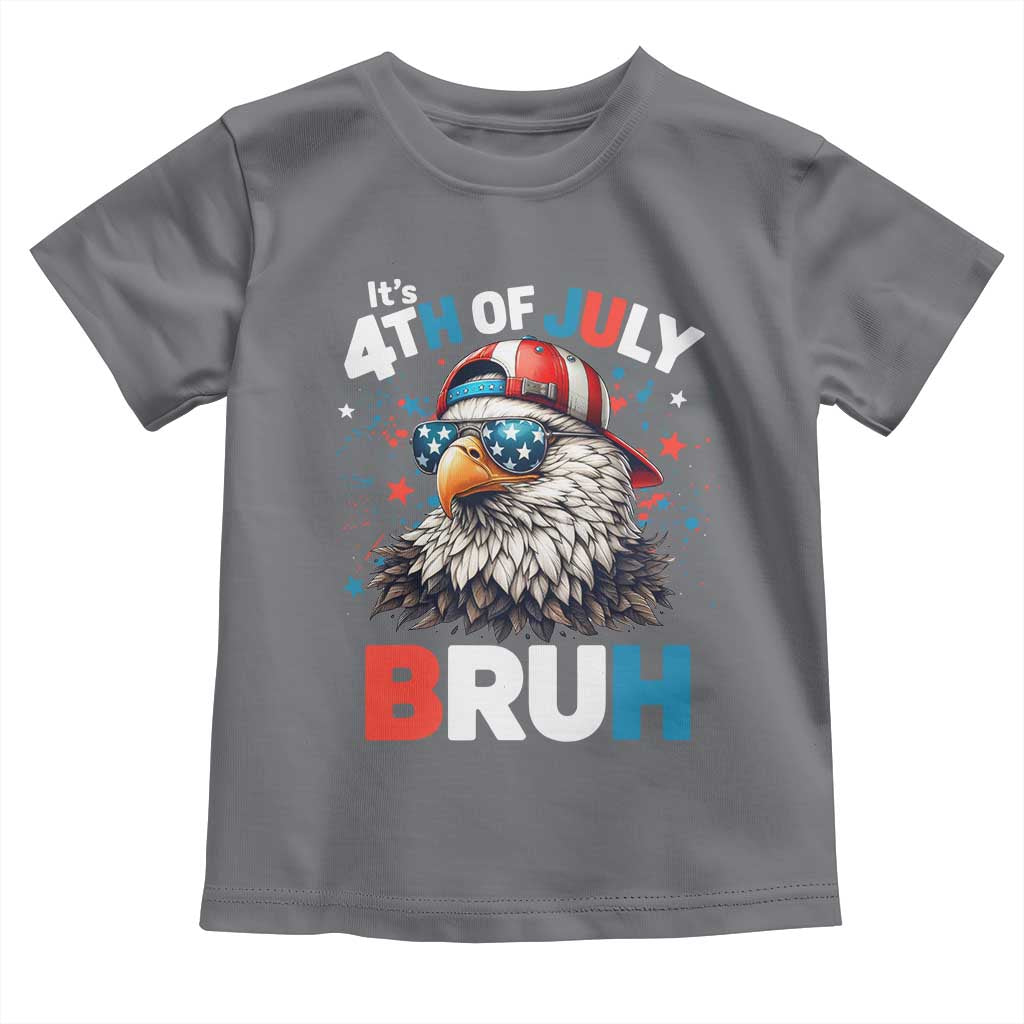 Funny Eagle It's 4th Of July Bruh Toddler T Shirt Patriotic Bald Eagle American Flag - Wonder Print Shop