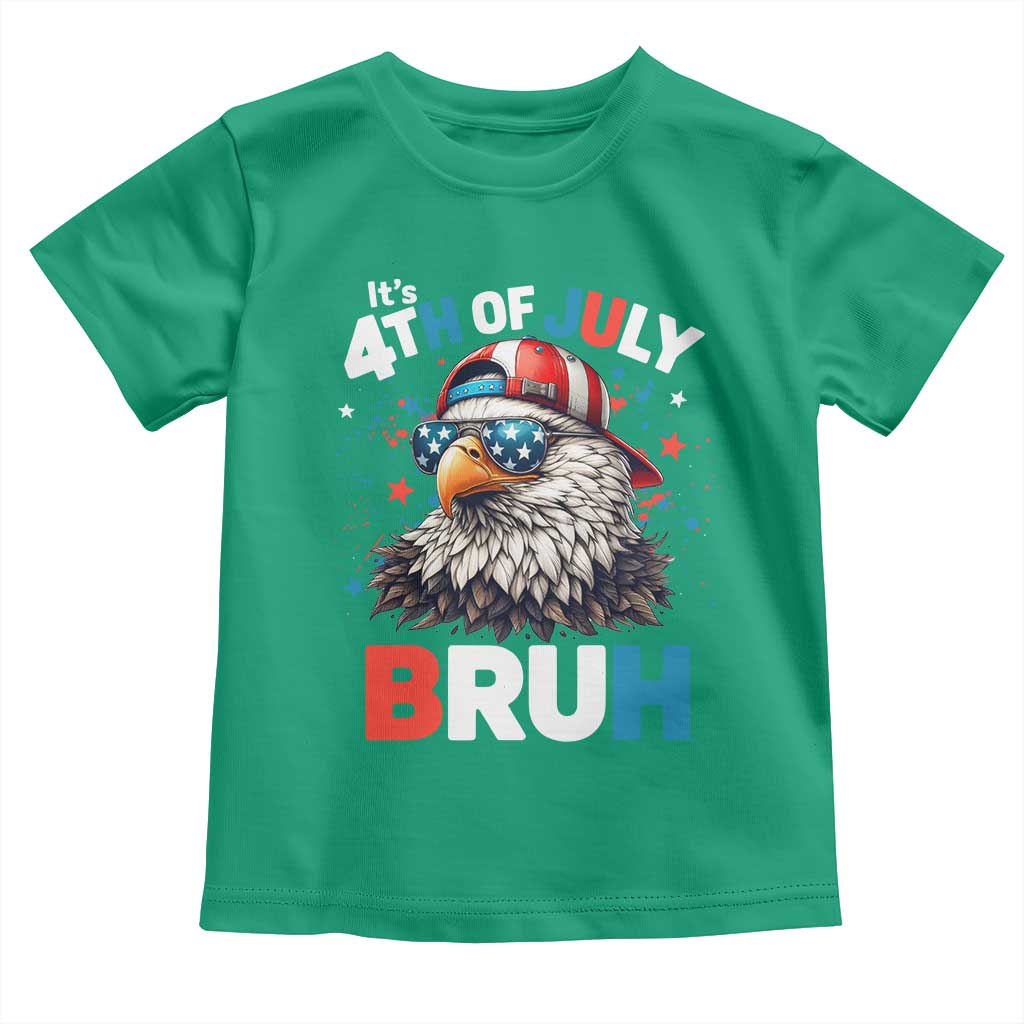 Funny Eagle It's 4th Of July Bruh Toddler T Shirt Patriotic Bald Eagle American Flag - Wonder Print Shop