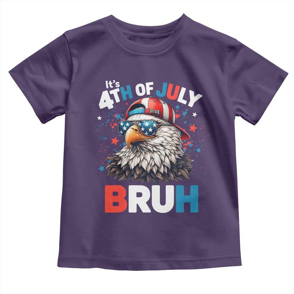 Funny Eagle It's 4th Of July Bruh Toddler T Shirt Patriotic Bald Eagle American Flag - Wonder Print Shop