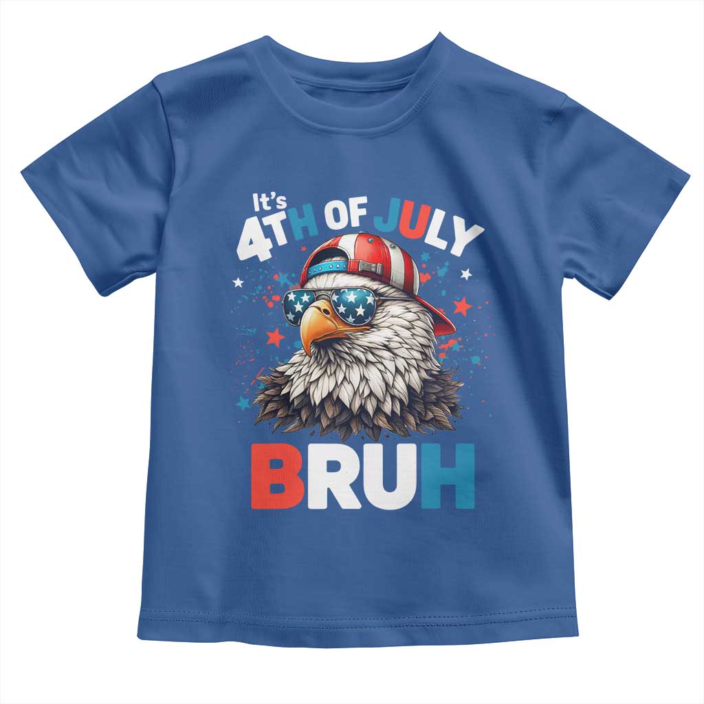 Funny Eagle It's 4th Of July Bruh Toddler T Shirt Patriotic Bald Eagle American Flag - Wonder Print Shop