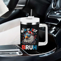 Funny Eagle It's 4th Of July Bruh Tumbler With Handle Patriotic Bald Eagle American Flag - Wonder Print Shop