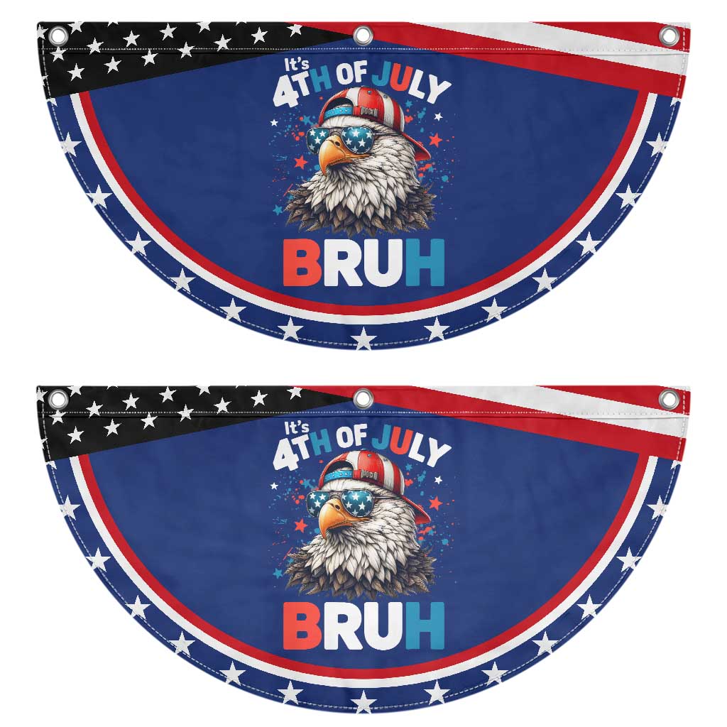 Funny Eagle It's 4th Of July Bruh Patriotic Fan Flag Bald Eagle American Flag