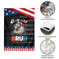 Funny Eagle It's 4th Of July Bruh Garden Flag Patriotic Bald Eagle American Flag