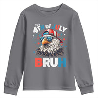 Funny Eagle It's 4th Of July Bruh Youth Sweatshirt Patriotic Bald Eagle American Flag - Wonder Print Shop
