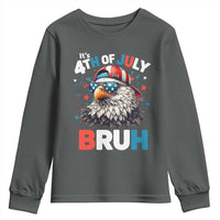 Funny Eagle It's 4th Of July Bruh Youth Sweatshirt Patriotic Bald Eagle American Flag - Wonder Print Shop