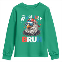 Funny Eagle It's 4th Of July Bruh Youth Sweatshirt Patriotic Bald Eagle American Flag - Wonder Print Shop