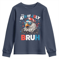 Funny Eagle It's 4th Of July Bruh Youth Sweatshirt Patriotic Bald Eagle American Flag - Wonder Print Shop