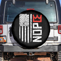 Funny Nope No Kings Vintage American Flag Spare Tire Cover - Wonder Print Shop