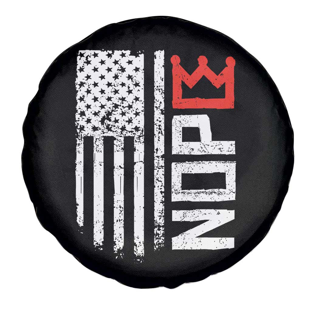 Funny Nope No Kings Vintage American Flag Spare Tire Cover - Wonder Print Shop