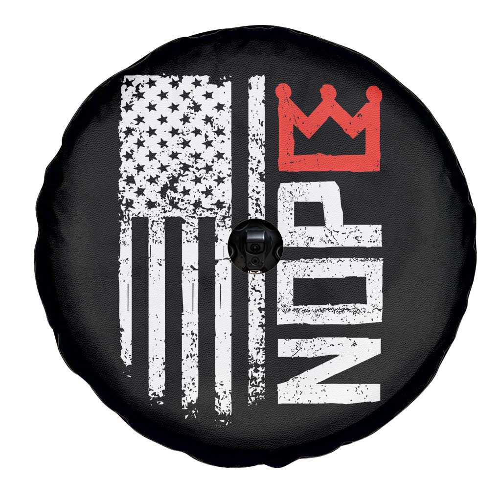 Funny Nope No Kings Vintage American Flag Spare Tire Cover - Wonder Print Shop