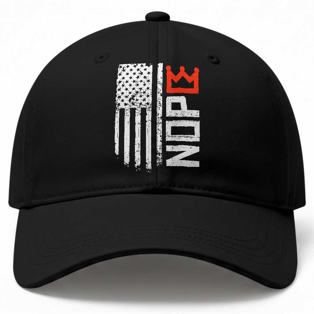 Funny Nope No Kings Vintage American Flag Baseball Cap