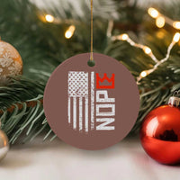 Funny Nope No Kings Vintage American Flag Ceramic Ornament - Wonder Print Shop