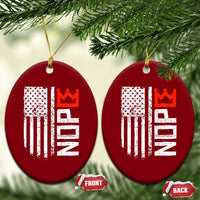Funny Nope No Kings Vintage American Flag Ceramic Ornament - Wonder Print Shop