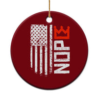 Funny Nope No Kings Vintage American Flag Ceramic Ornament - Wonder Print Shop