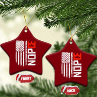 Funny Nope No Kings Vintage American Flag Ceramic Ornament - Wonder Print Shop