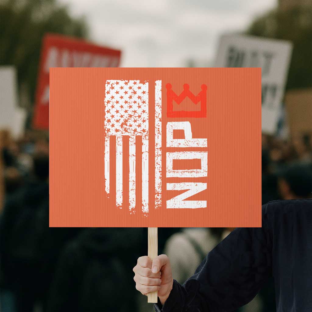 Funny Nope No Kings Vintage American Flag Protest Sign - Wonder Print Shop