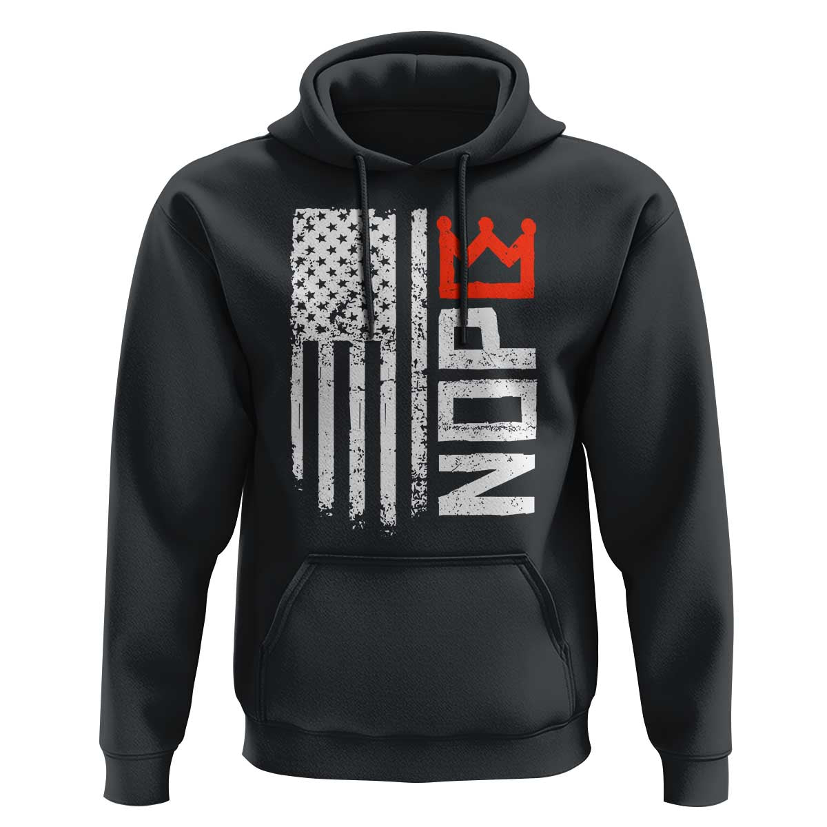 Funny Nope No Kings Vintage American Flag Hoodie - Wonder Print Shop