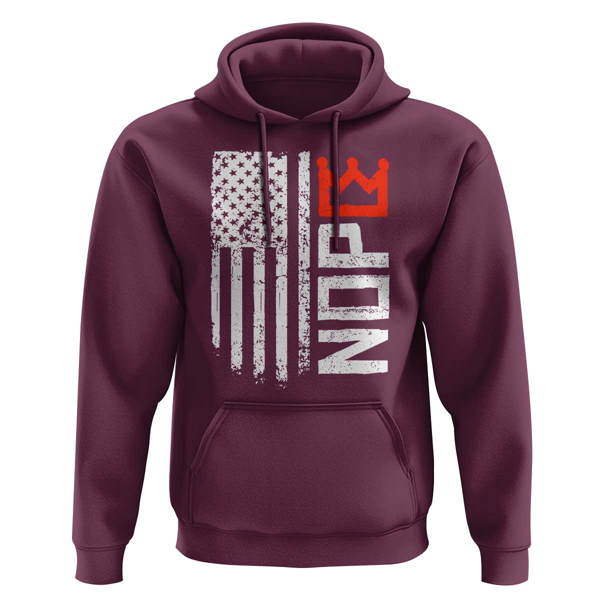 Funny Nope No Kings Vintage American Flag Hoodie - Wonder Print Shop